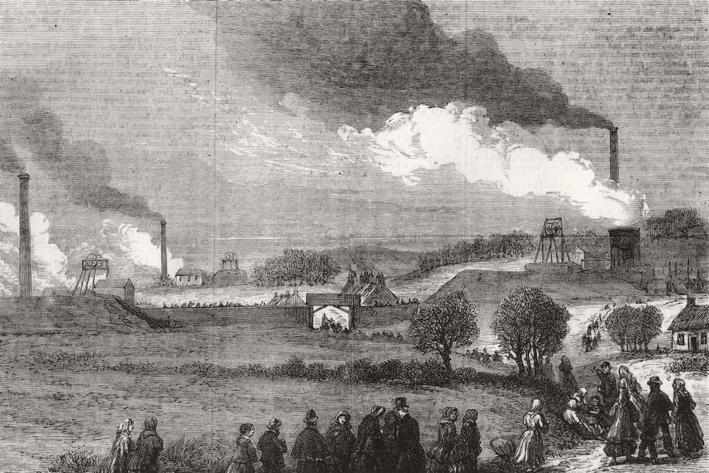 BLANTYRE. High colliery explosion. pits 1877 old antique vintage print picture